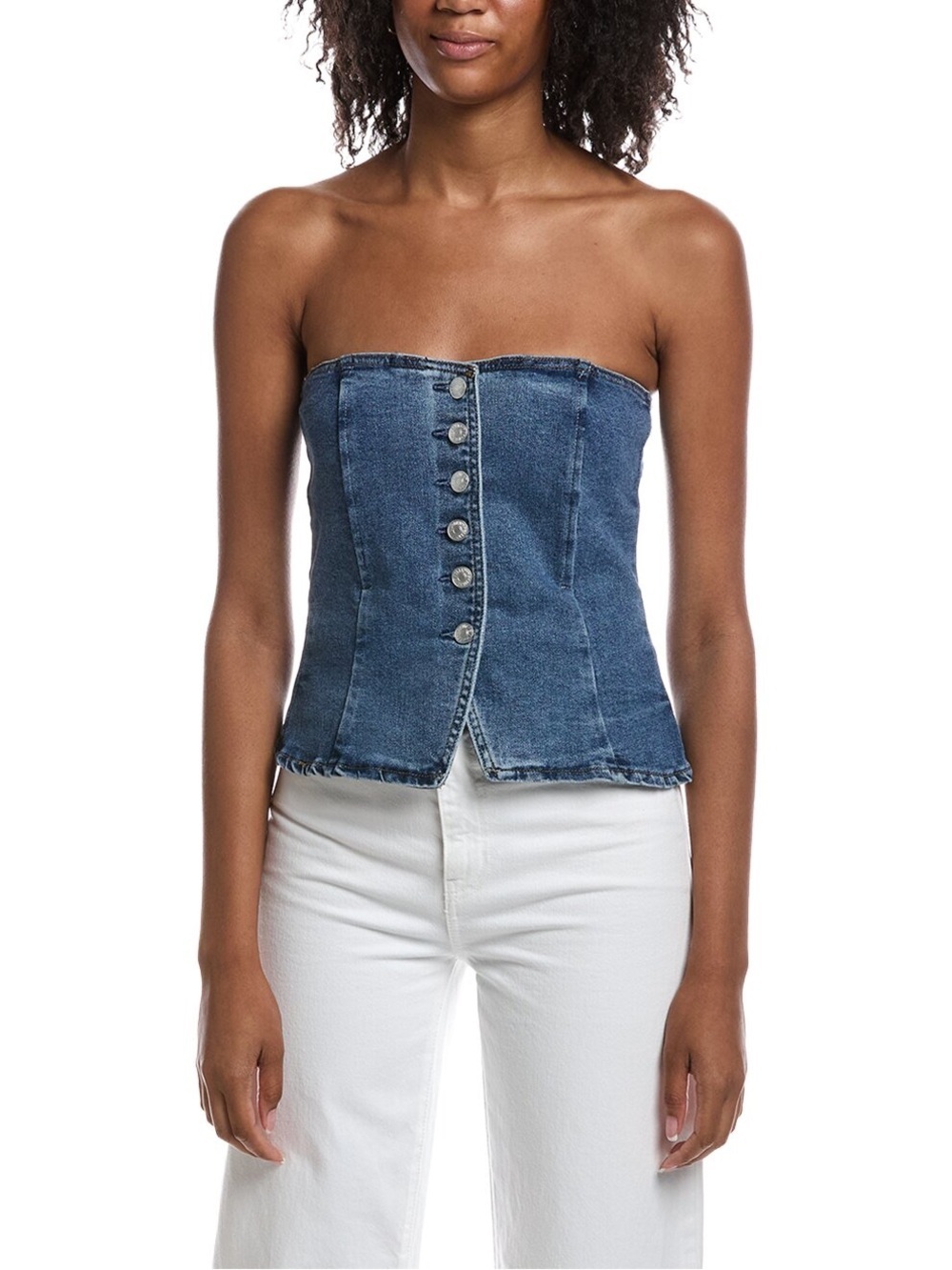 Current/ Elliott Women’s Strapless Corset Denim Top Size Small NWT